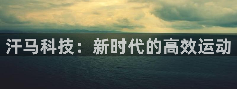 意昂体育4平台APP：汗马科技：新时代的高效运动